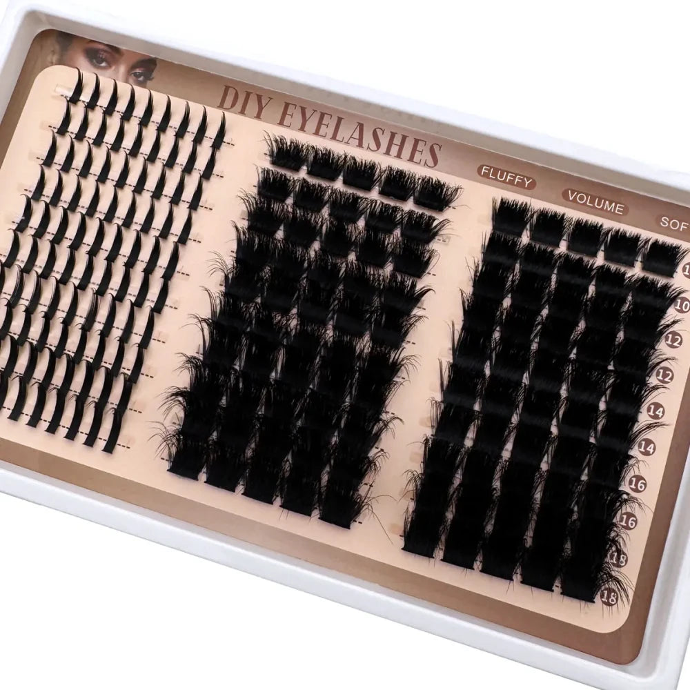 Fluffy Anime Lash Cluster Set