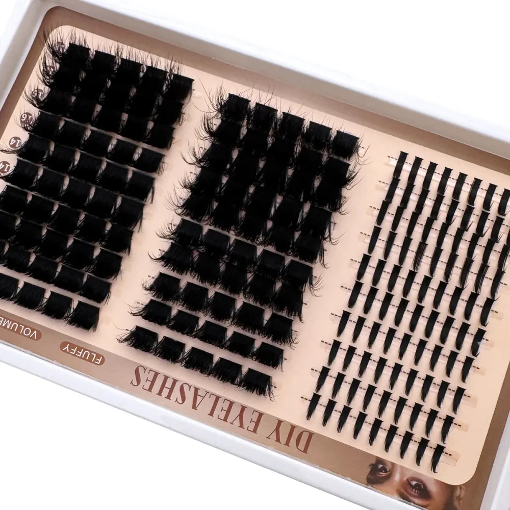 Fluffy Anime Lash Cluster Set