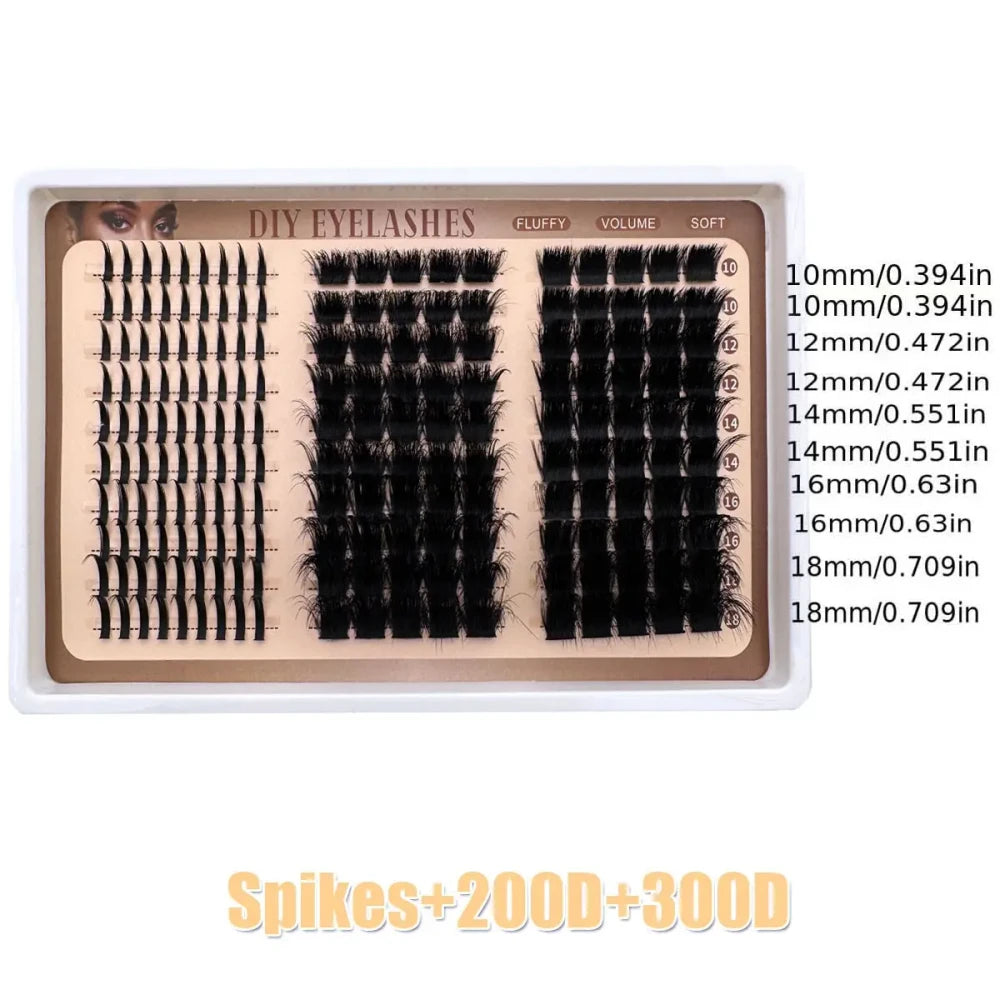 Fluffy Anime Lash Cluster Set