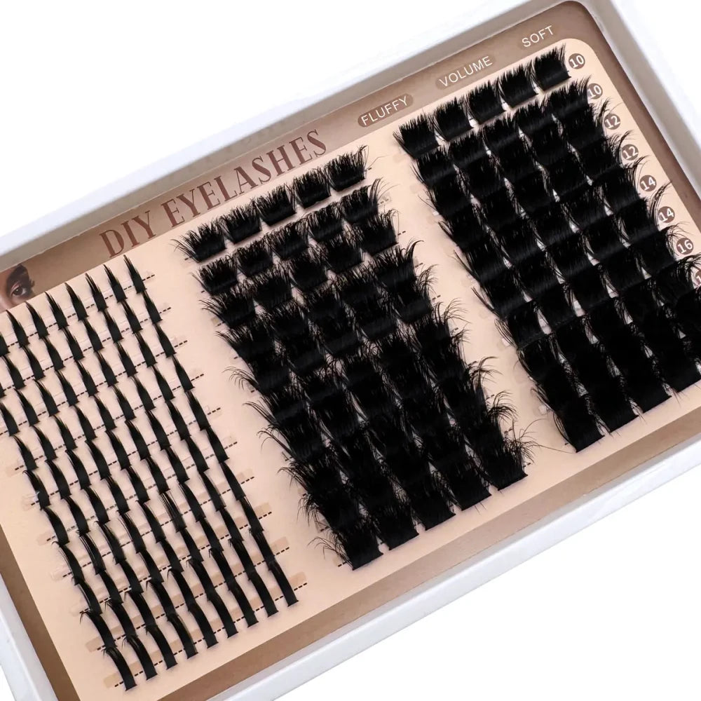 Fluffy Anime Lash Cluster Set