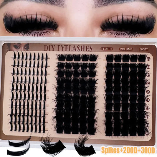 Fluffy Anime Lash Cluster Set